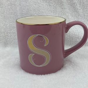 Opalhouse Stoneware Pink Monogram Letter S Coffee Mug 15 oz.
